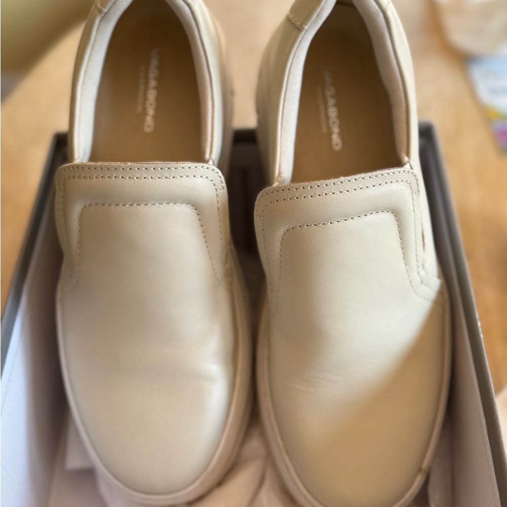 Vagabond Cream Slip-On Shoes
